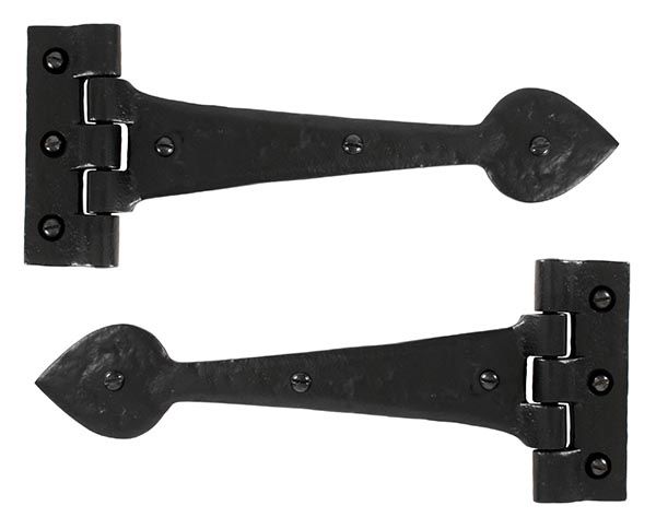 Black Textured  10½" Cast T Hinge (pair)