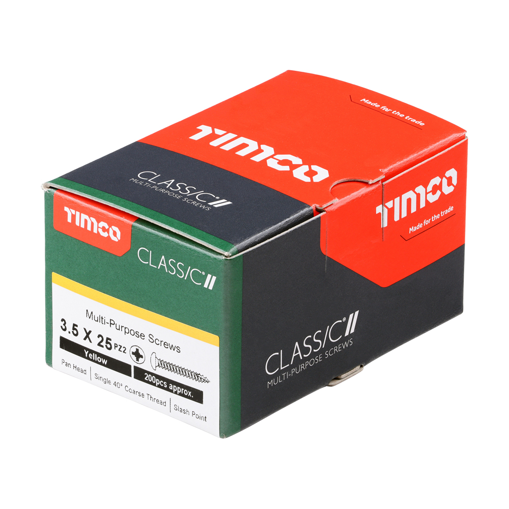 Classic Multi-Purpose Screws - PZ - Pan Head - Yellow - 3.5x25