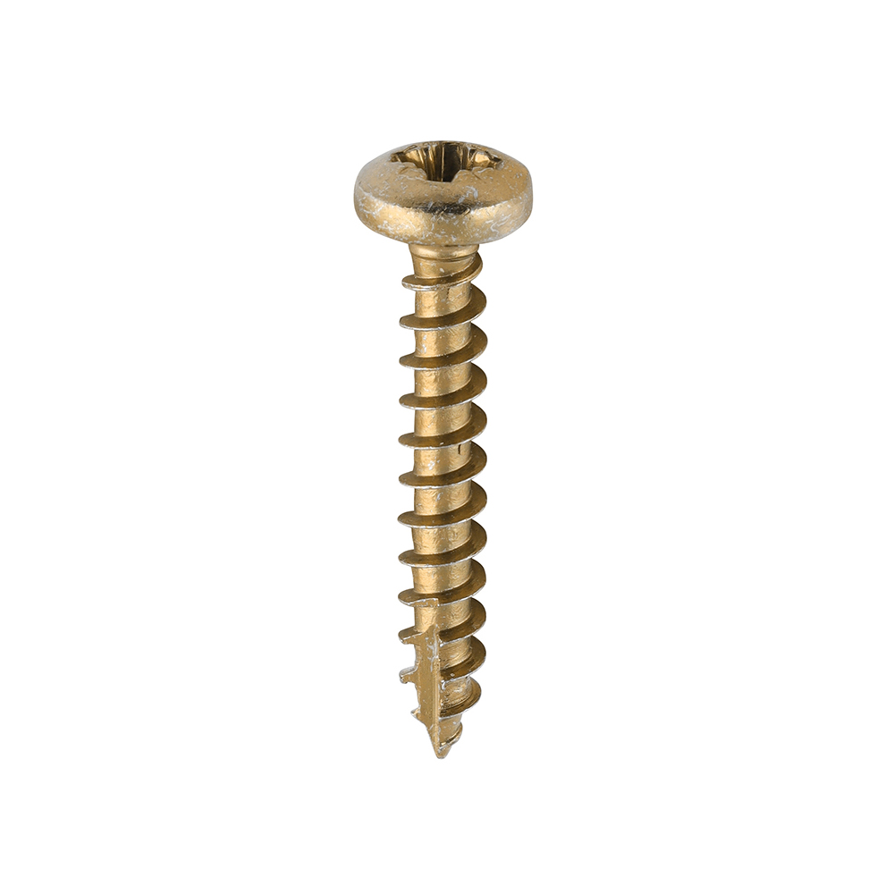 Classic Multi-Purpose Screws - PZ - Pan Head - Yellow - 4.0x25
