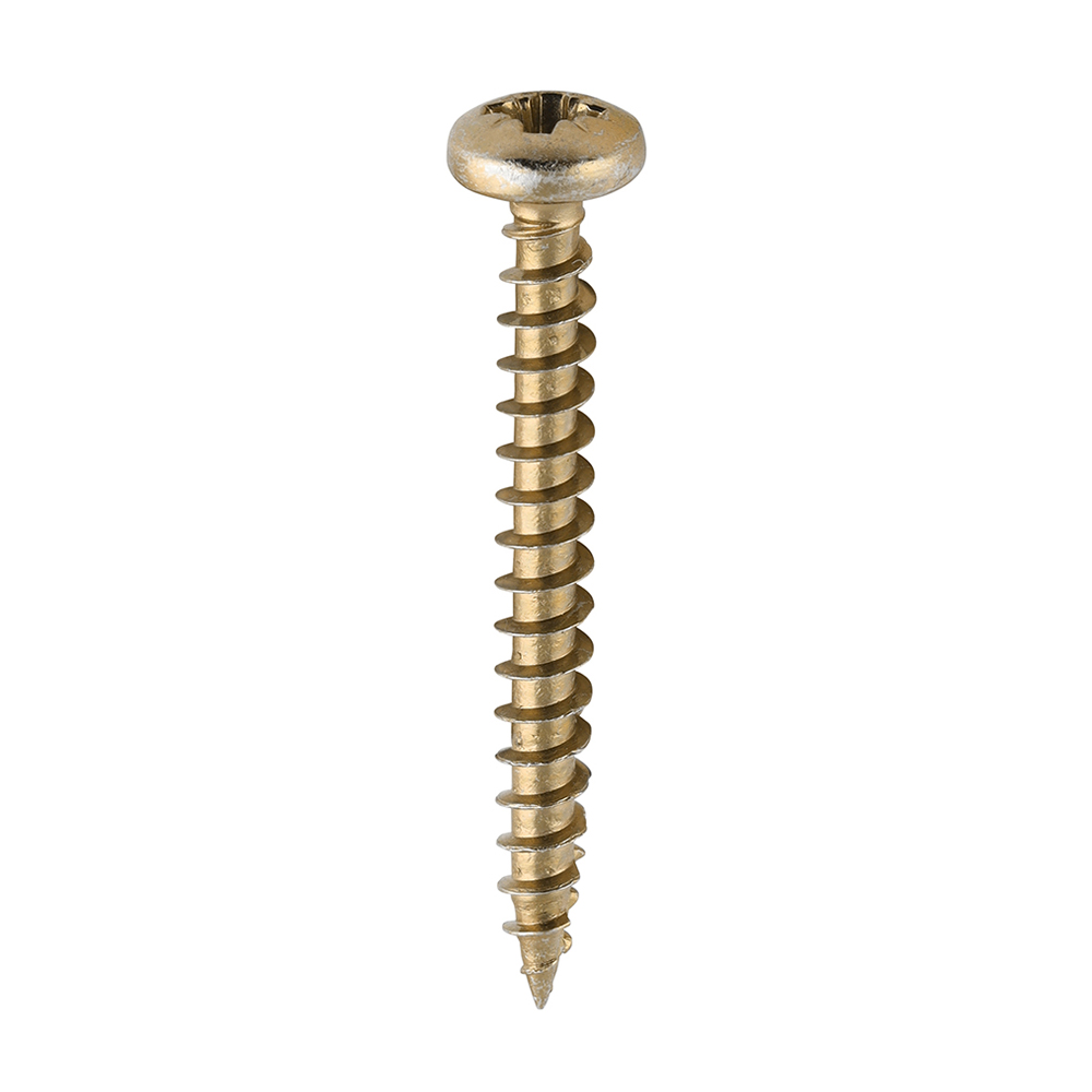 Classic Multi-Purpose Screws - PZ - Pan Head - Yellow - 4.0x35