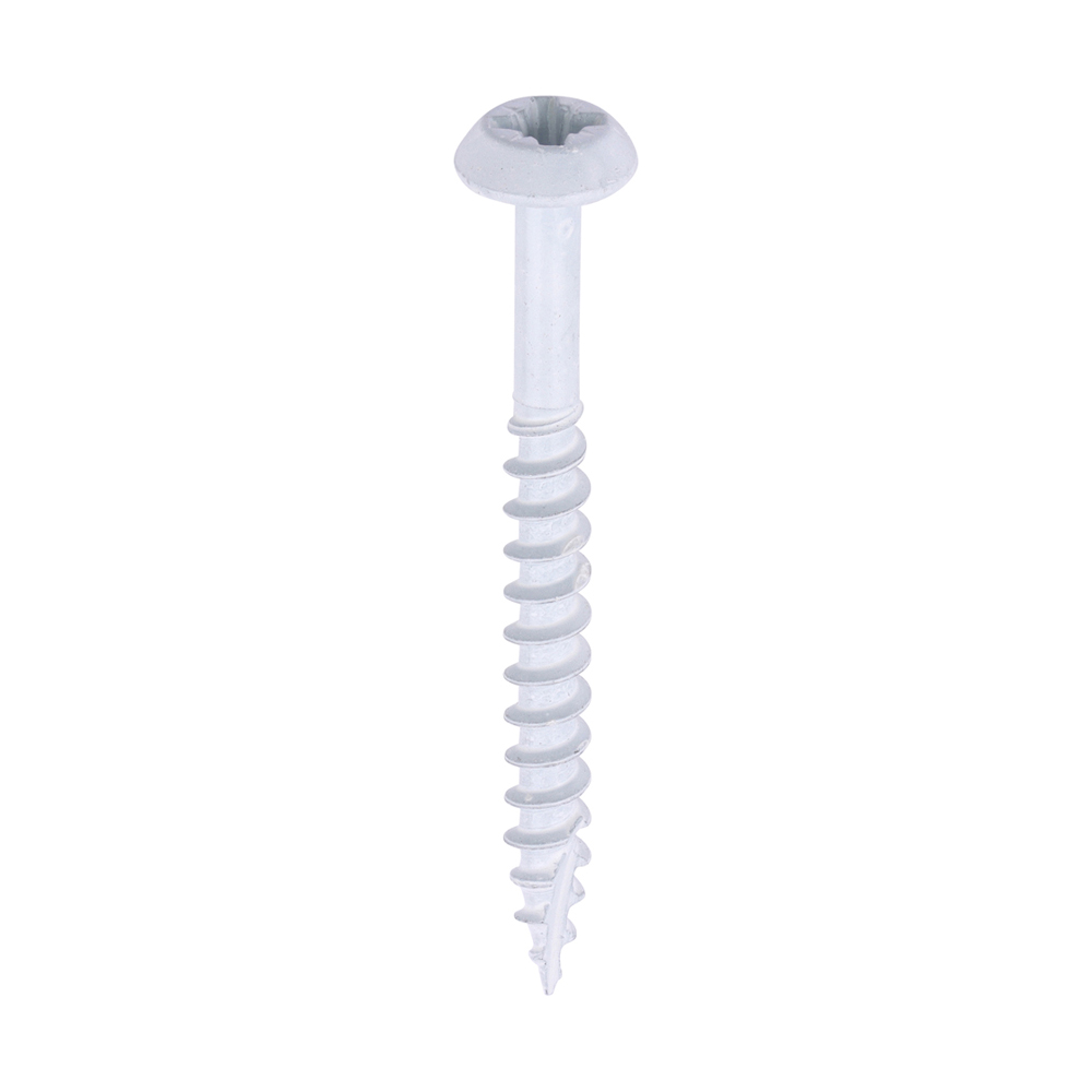 Rainwater Screws - PZ - Low Profile Pan - Exterior - White - 4.0x40
