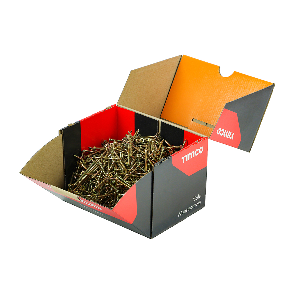 Solo Chipboard & Woodscrews - Industry Pack - PZ - Double Countersunk - Yellow - 4.0x50