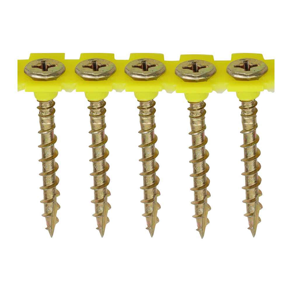 Solo Collated Chipboard & Woodscrews - PH - Double Countersunk - Yellow - 4.2x40