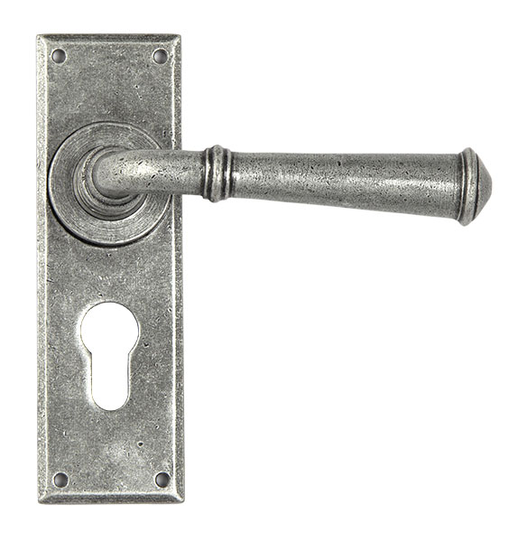 Pewter Regency Lever Euro Lock Set