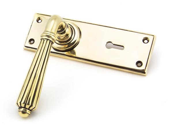 Aged Brass Hinton Lever Lock Set