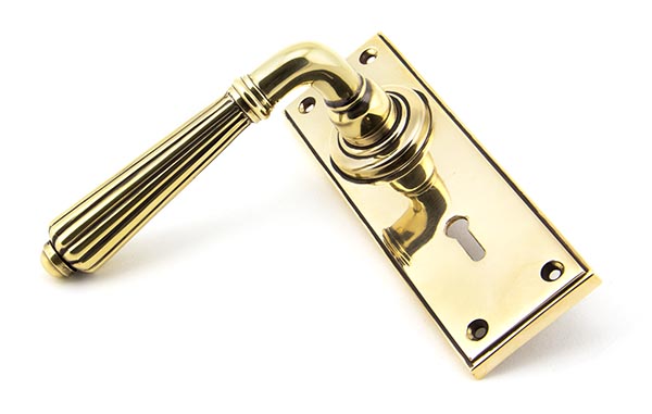 Aged Brass Hinton Lever Lock Set