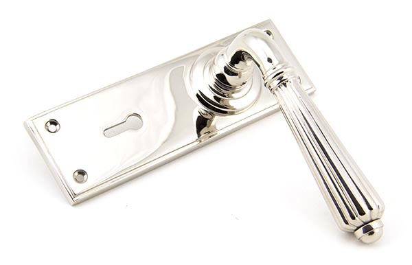 Polished Nickel Hinton Lever Lock Set