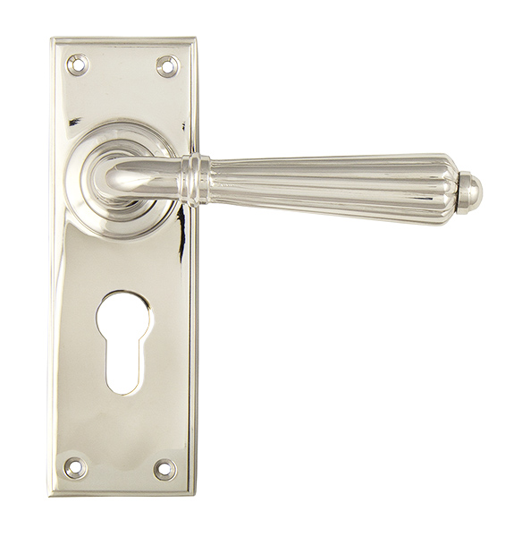 Polished Nickel Hinton Lever Euro Lock Set