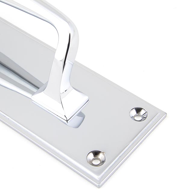 Polished Chrome 300mm Art Deco Pull Handle on Backplate