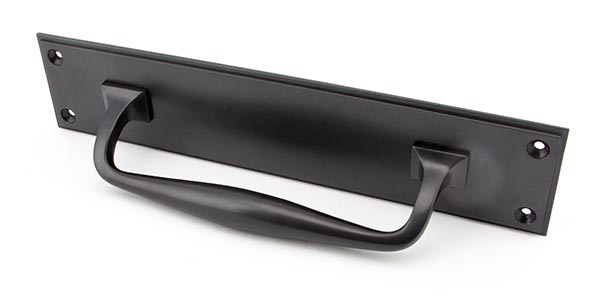 Aged Bronze 300mm Art Deco Pull Handle on Backplate