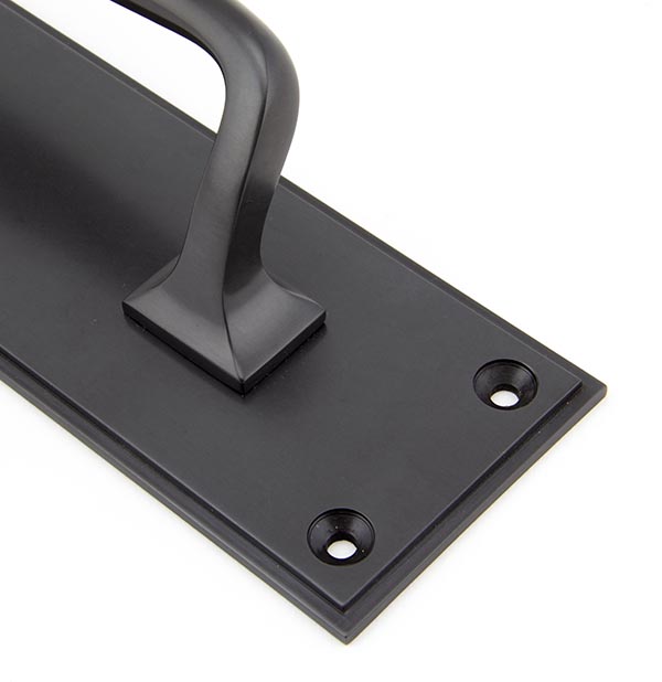 Aged Bronze 300mm Art Deco Pull Handle on Backplate