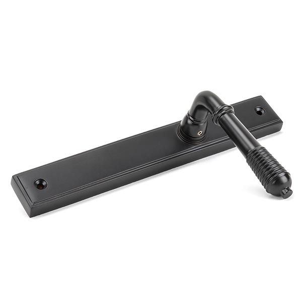 Aged Bronze Reeded Slimline Lever Espag. Latch Set