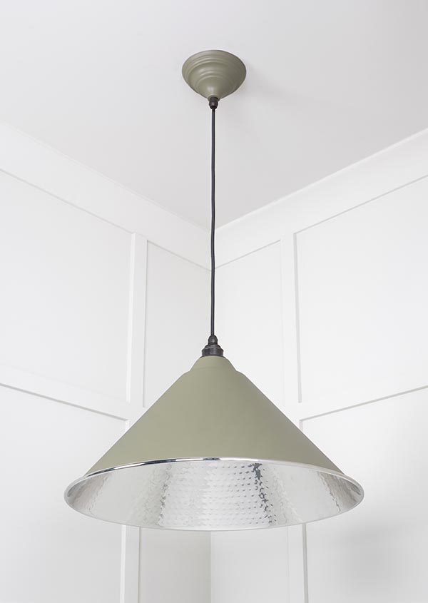 Hammered Nickel Hockley Pendant in Tump