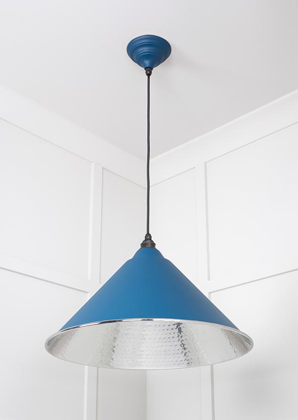 Hammered Nickel Hockley Pendant in Upstream