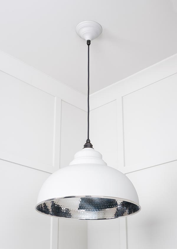 Hammered Nickel Harborne Pendant in Flock