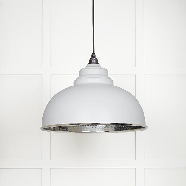 Hammered Nickel Harborne Pendant in Flock