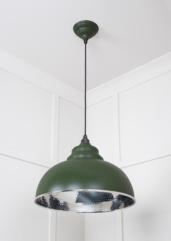 Hammered Nickel Harborne Pendant in Heath