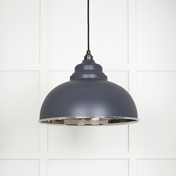 Hammered Nickel Harborne Pendant in Slate