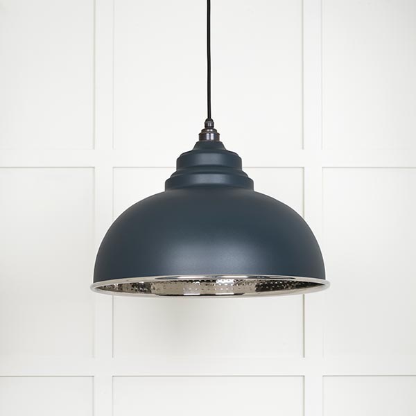 Hammered Nickel Harborne Pendant in Soot