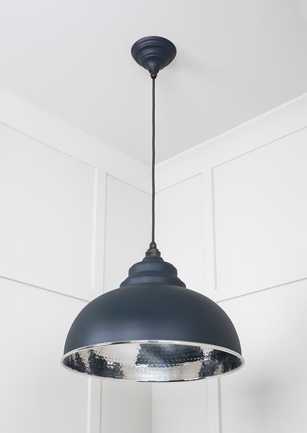 Hammered Nickel Harborne Pendant in Soot