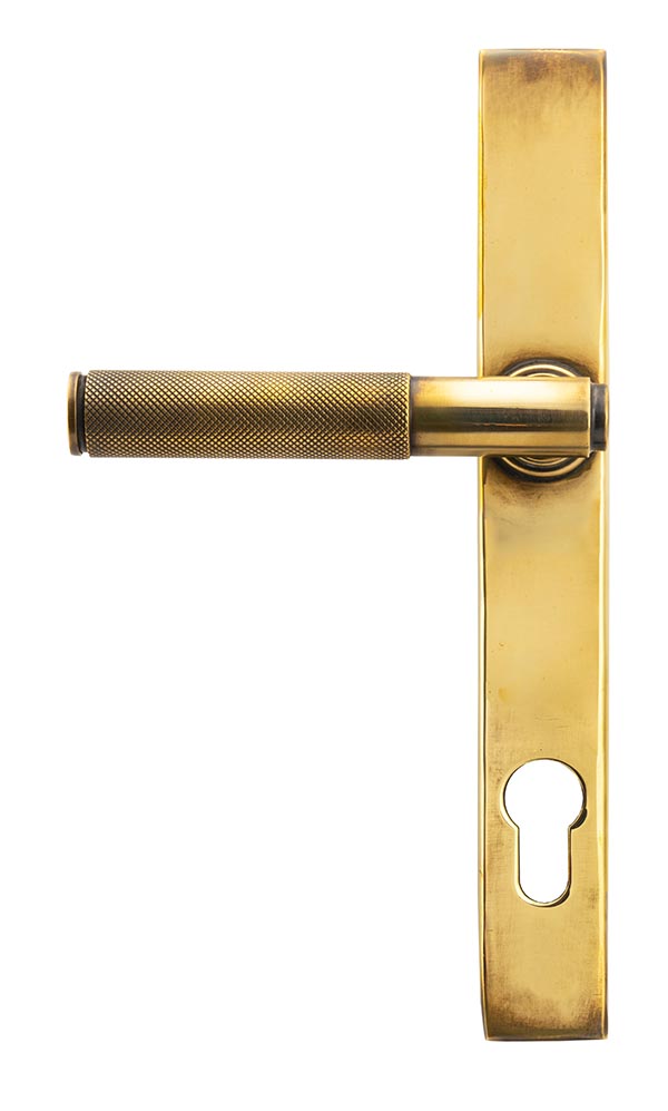 Aged Brass Brompton Slimline Lever Espag. Lock Set