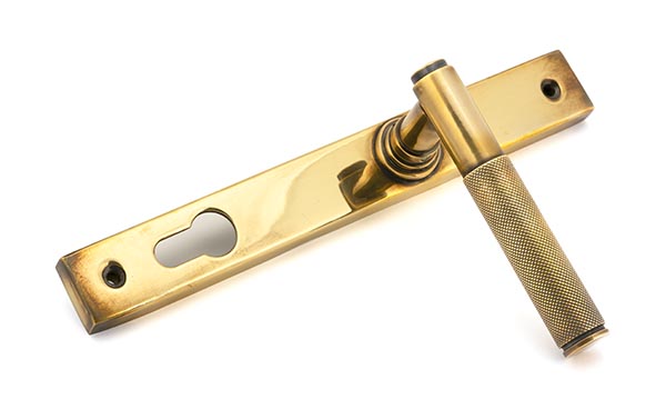 Aged Brass Brompton Slimline Lever Espag. Lock Set