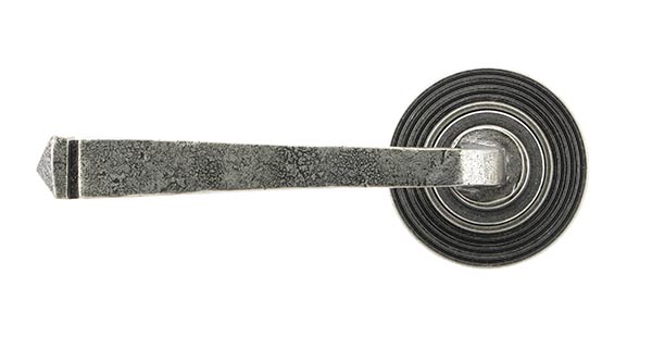 Pewter Avon Round Lever on Rose Set (Beehive)
