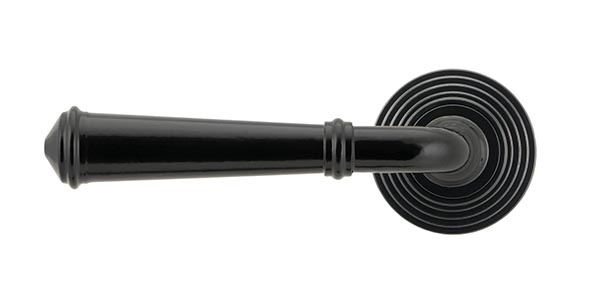 Black Regency Lever on Rose Set (Beehive)