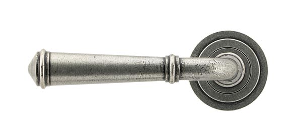 Pewter Regency Lever on Rose Set (Art Deco)