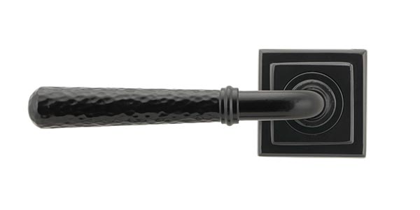 Black Hammered Newbury Lever on Rose Set (Square)