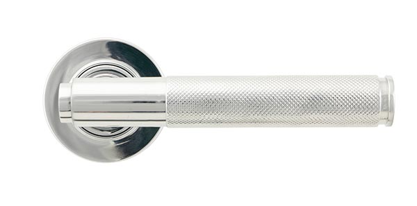 Polished Chrome Brompton Lever on Rose Set (Plain)