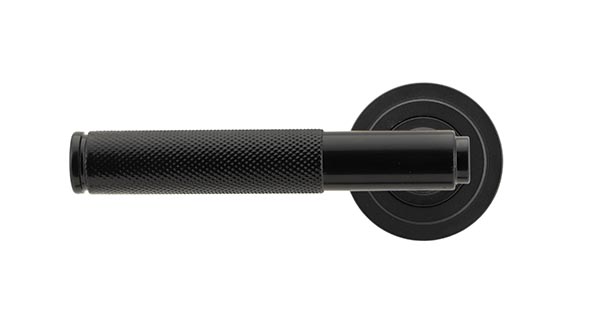 Black Brompton Lever on Rose Set (Art Deco)