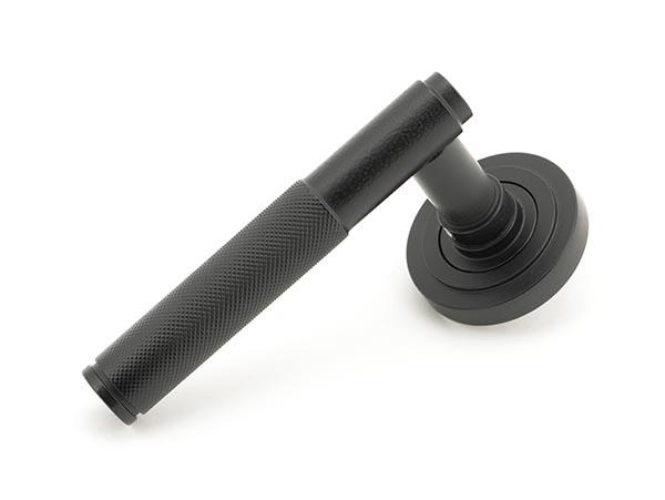 Matt Black Brompton Lever on Rose Set (Art Deco)