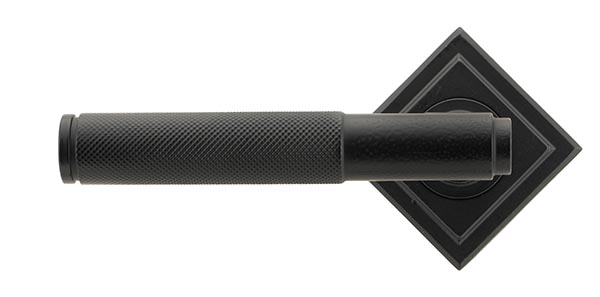 Matt Black Brompton Lever on Rose Set (Square)