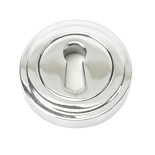 Polished Chrome Round Escutcheon (Art Deco)