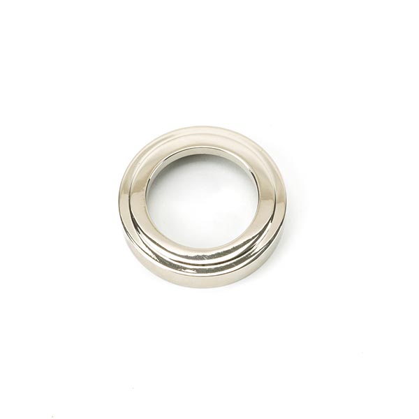 Polished Nickel Round Euro Escutcheon (Art Deco)