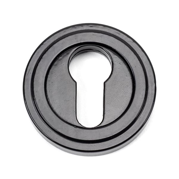 Black Round Euro Escutcheon (Art Deco)