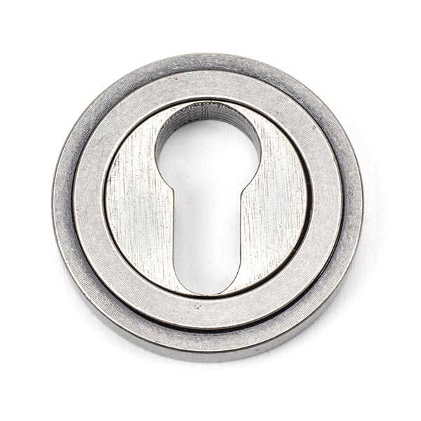 Pewter Round Euro Escutcheon (Art Deco)
