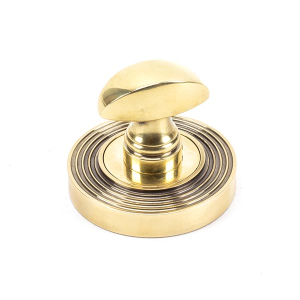 Aged Brass Round Thumbturn Set (Beehive)