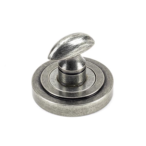 Pewter Round Thumbturn Set (Art Deco)