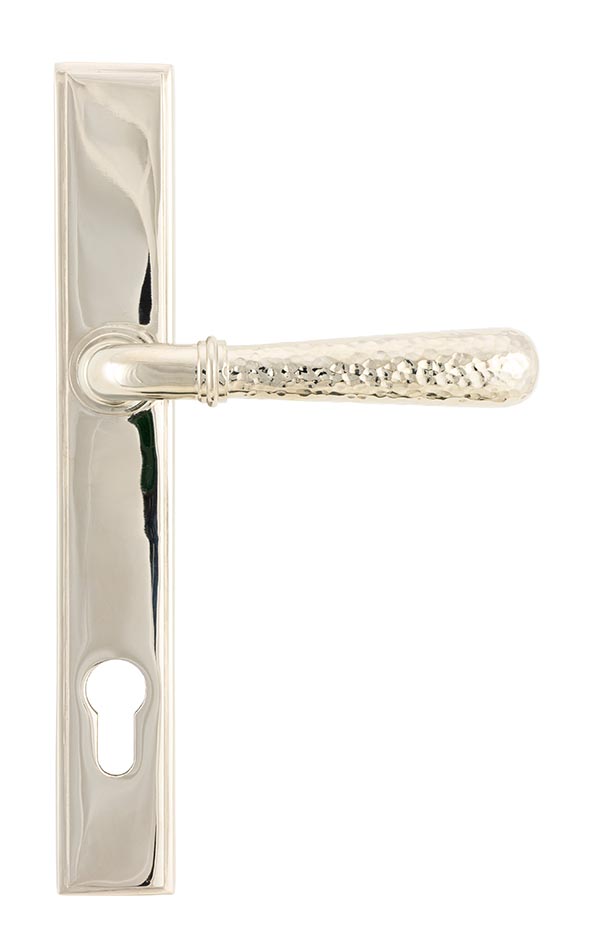Polished Nickel Hammered Newbury Slimline Espag. Lock Set