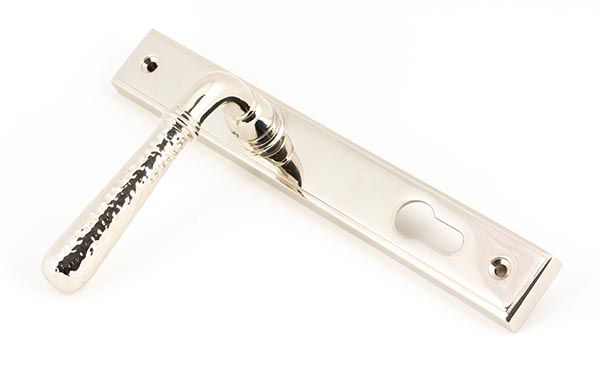 Polished Nickel Hammered Newbury Slimline Espag. Lock Set