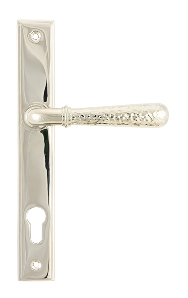 Polished Nickel Hammered Newbury Slimline Espag. Lock Set