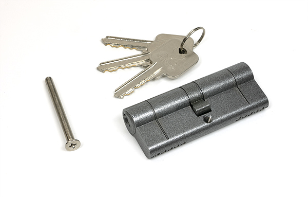 Pewter 40/40 5pin Euro Cylinder KA