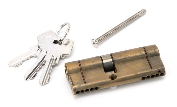 Aged Brass 35/45 5pin Euro Cylinder KA