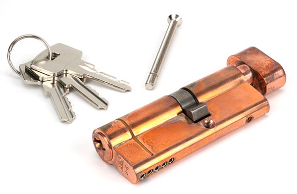 Polished Bronze 35T/45 5pin Euro Cylinder/Thumbturn