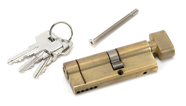 Aged Brass 35T/45 5pin Euro Cylinder/Thumbturn