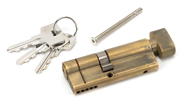 Aged Brass 35/45T 5pin Euro Cylinder/Thumbturn