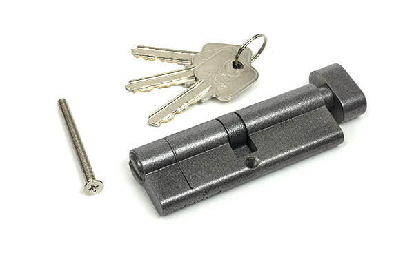 Pewter 45/45 5pin Euro Cylinder/Thumbturn