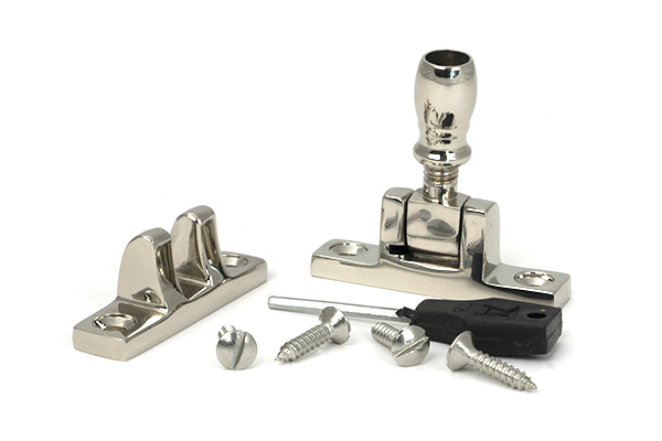 Polished Nickel Mushroom Brighton Fastener - Narrow (Square)